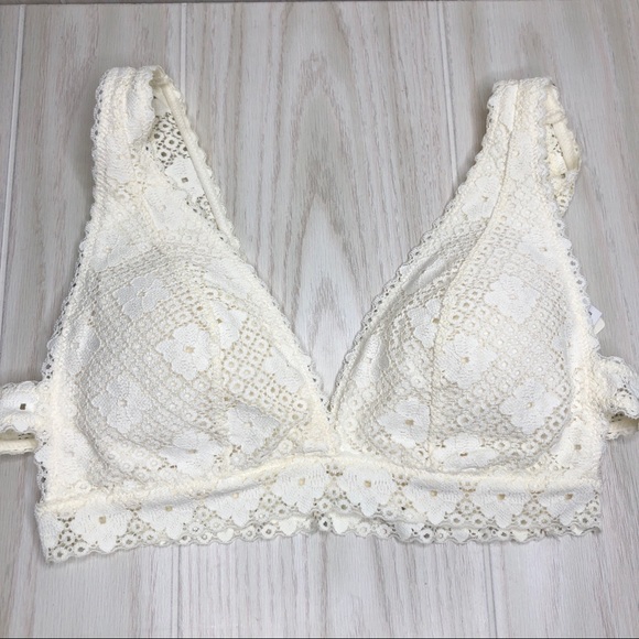 Aerie American Eagle Lace Bralette Olive Wine Pink - Picture 12 of 13